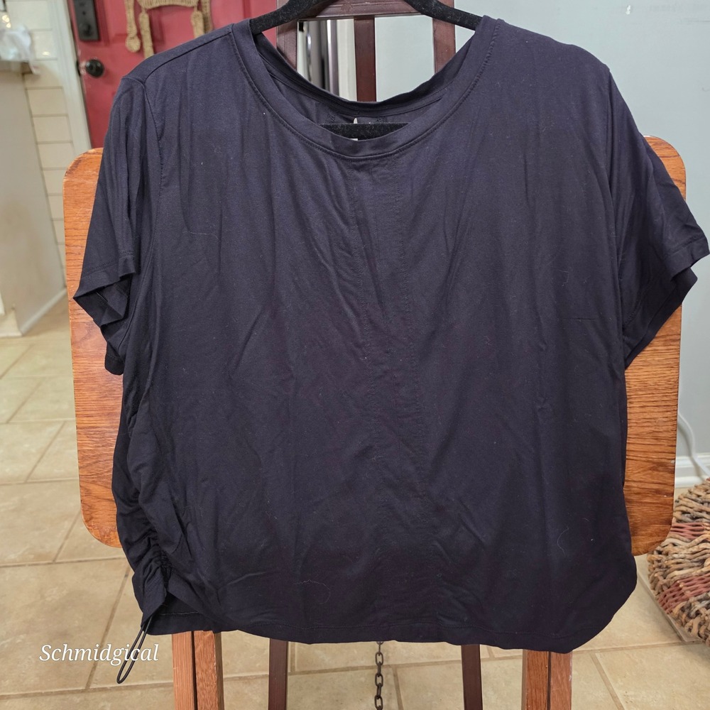 FLX Urban Commuter Black Cinch Side Toggle Keyhole Back Modal Top XL